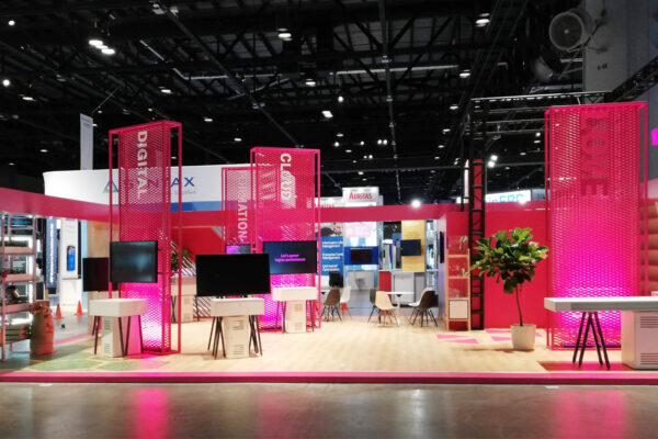 Frontview of the Telekom exhibition stand at the ASUG conference in Orlando